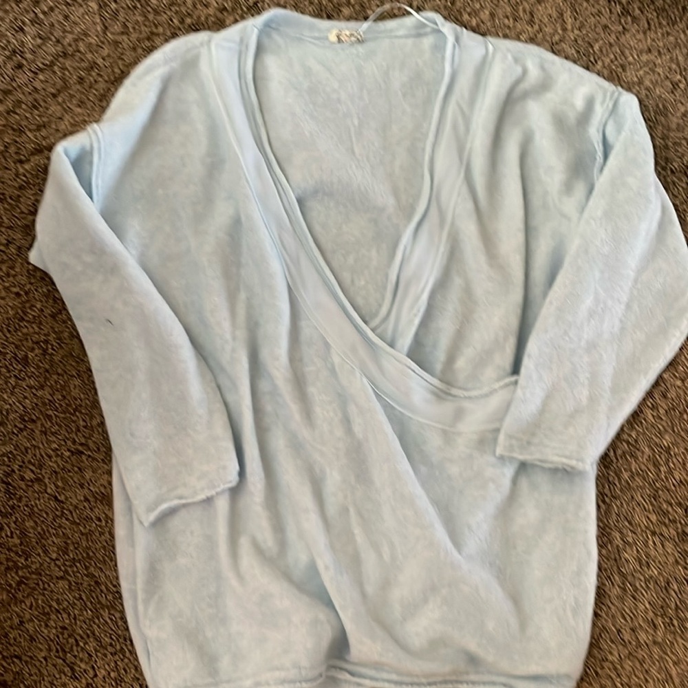 Light Blue Women's Wrap-Style Sweater